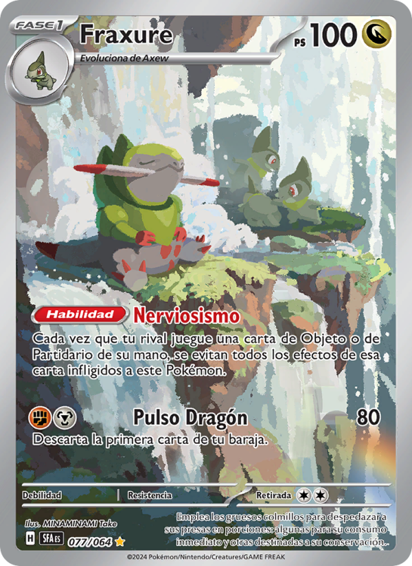 Fraxure 077 — Nebel der Sagen (Spanish Pokémon TCG card)