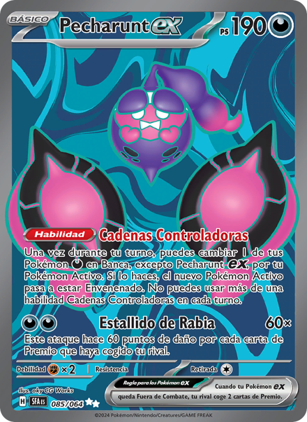 Pecharunt ex 085 — Nebel der Sagen (Spanish Pokémon TCG card)