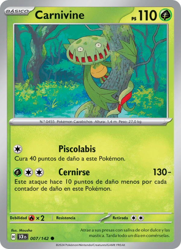 Carnivine 007 — Stellar Crown (Spanish Pokémon TCG card)