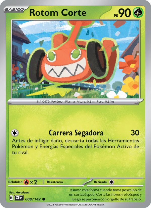 Rotom Corte 008 — Stellar Crown (Spanish Pokémon TCG card)