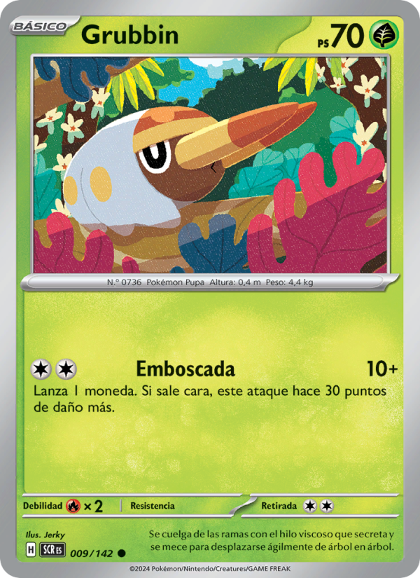 Grubbin 009 — Stellar Crown (Spanish Pokémon TCG card)