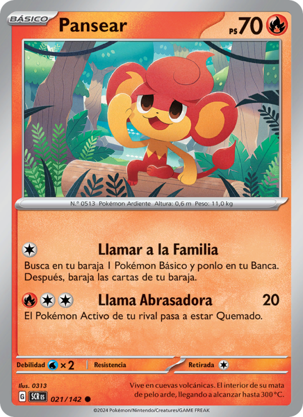 Pansear 021 — Stellar Crown (Spanish Pokémon TCG card)