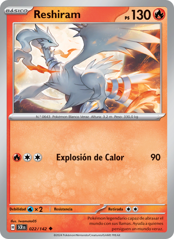 Reshiram 022 — Stellar Crown (Spanish Pokémon TCG card)