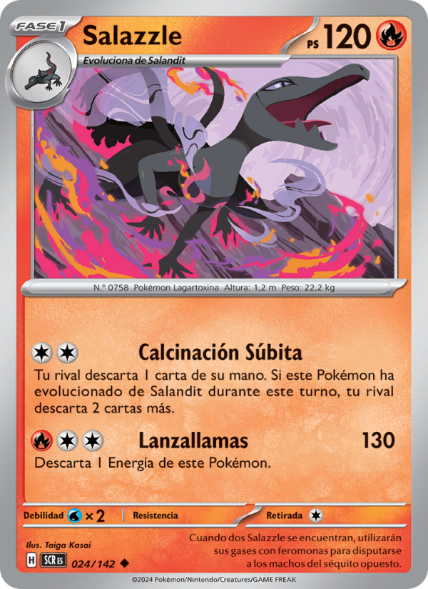 Salazzle 024 — Stellar Crown (Spanish Pokémon TCG card)