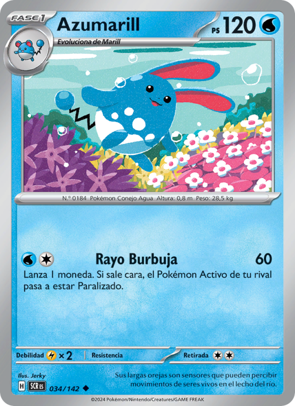 Azumarill 034 — Stellar Crown (Spanish Pokémon TCG card)