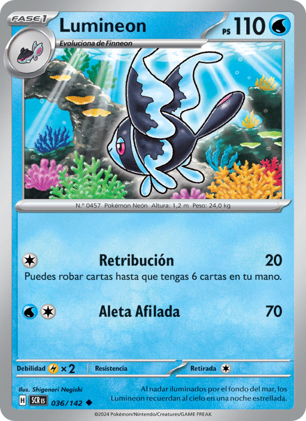 Lumineon 036 — Stellar Crown (Spanish Pokémon TCG card)