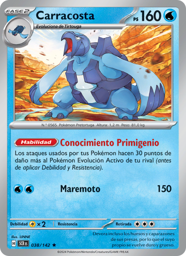 Carracosta 038 — Stellar Crown (Spanish Pokémon TCG card)