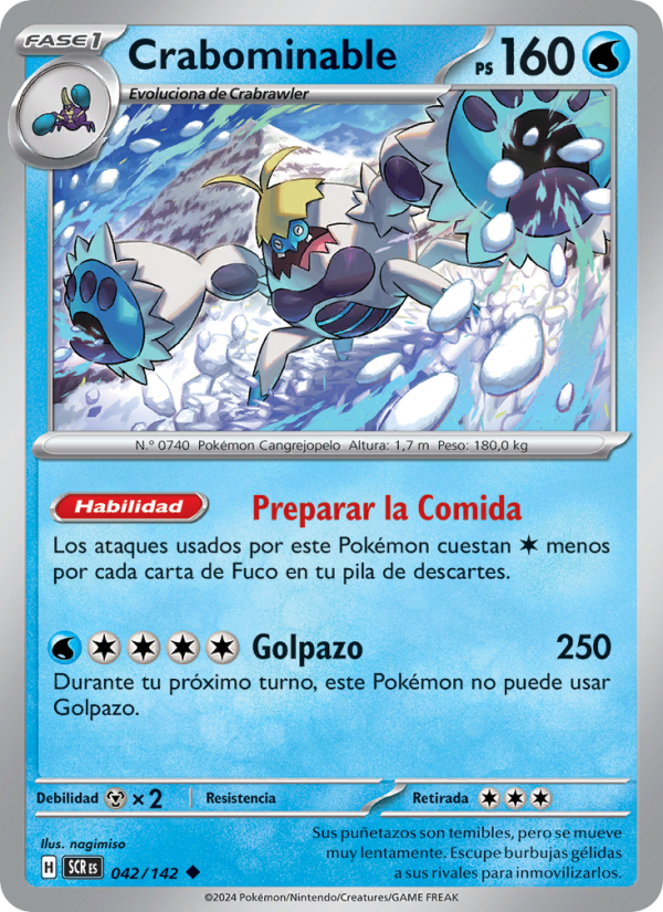 Crabominable 042 — Stellar Crown (Spanish Pokémon TCG card)