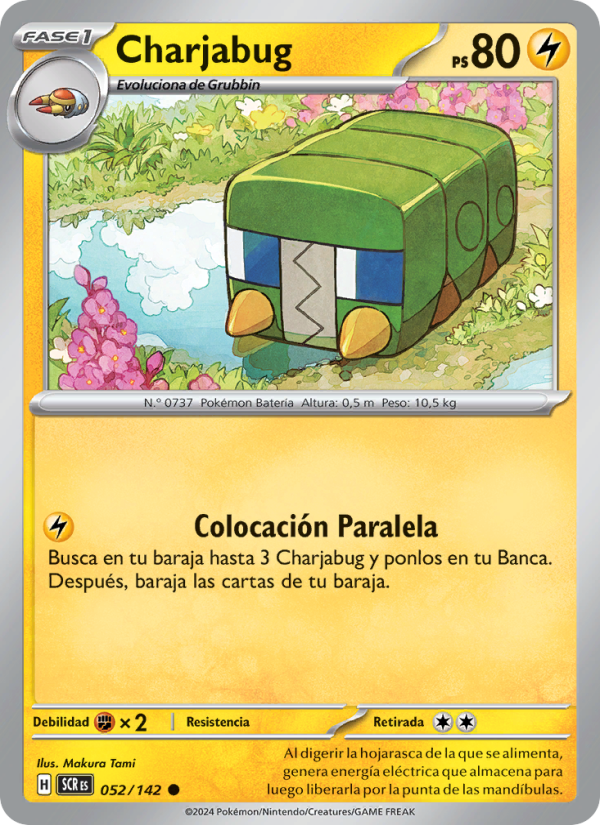 Charjabug 052 — Stellar Crown (Spanish Pokémon TCG card)