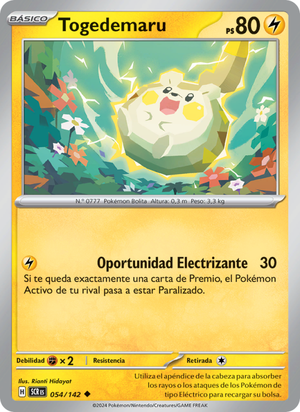 Togedemaru 054 — Stellar Crown (Spanish Pokémon TCG card)
