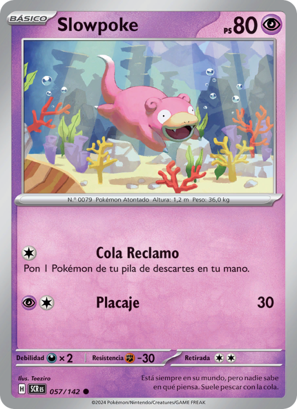 Slowpoke 057 — Stellar Crown (Spanish Pokémon TCG card)