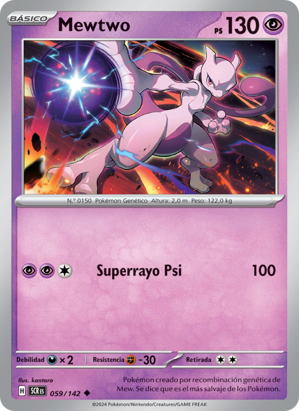 Mewtwo 059 — Stellar Crown (Spanish Pokémon TCG card)