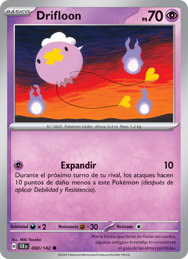 Drifloon 060 — Stellar Crown (Spanish Pokémon TCG card)