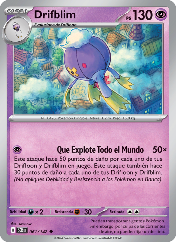 Drifblim 061 — Stellar Crown (Spanish Pokémon TCG card)