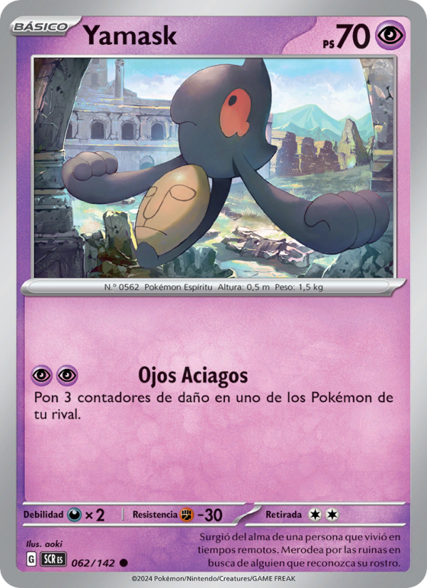 Yamask 062 — Stellar Crown (Spanish Pokémon TCG card)