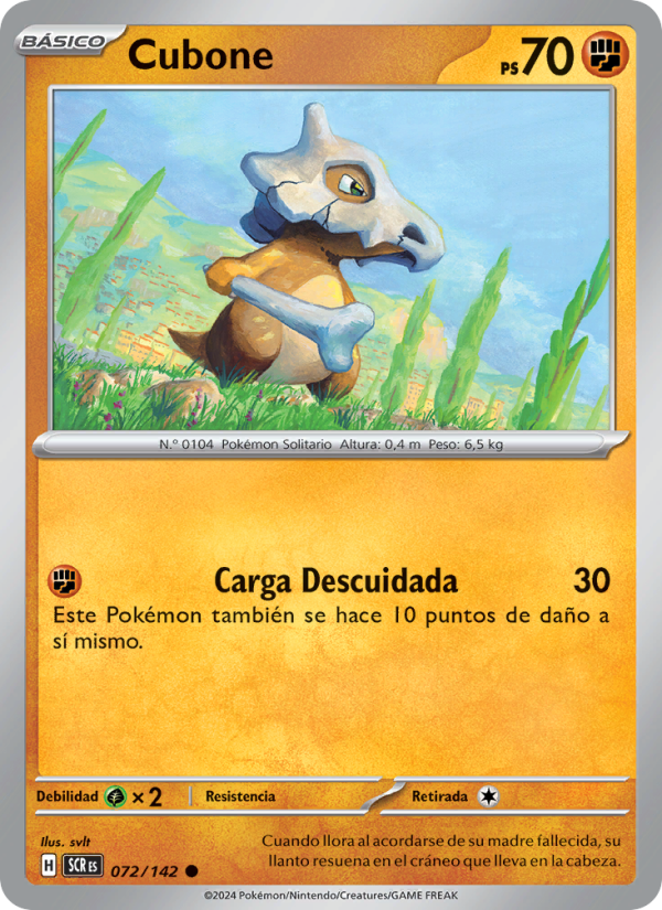 Cubone 072 — Stellar Crown (Spanish Pokémon TCG card)