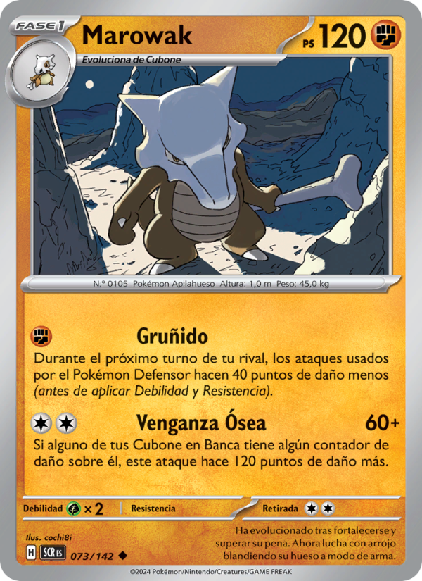 Marowak 073 — Stellar Crown (Spanish Pokémon TCG card)