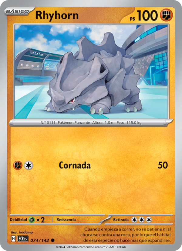 Rhyhorn 074 — Stellar Crown (Spanish Pokémon TCG card)