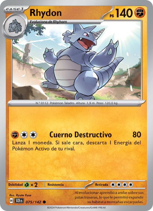 Rhydon 075 — Stellar Crown (Spanish Pokémon TCG card)