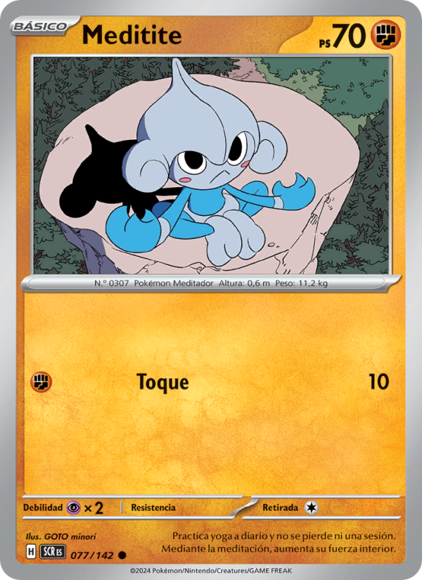 Meditite 077 — Stellar Crown (Spanish Pokémon TCG card)