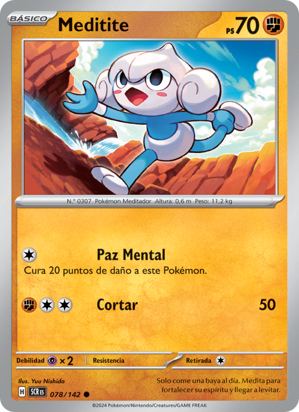 Meditite 078 — Stellar Crown (Spanish Pokémon TCG card)