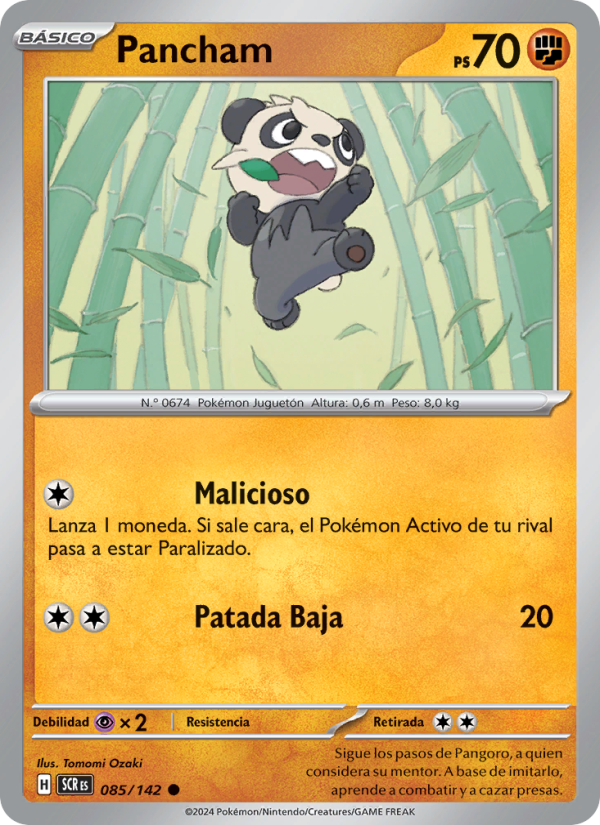 Pancham 085 — Stellar Crown (Spanish Pokémon TCG card)