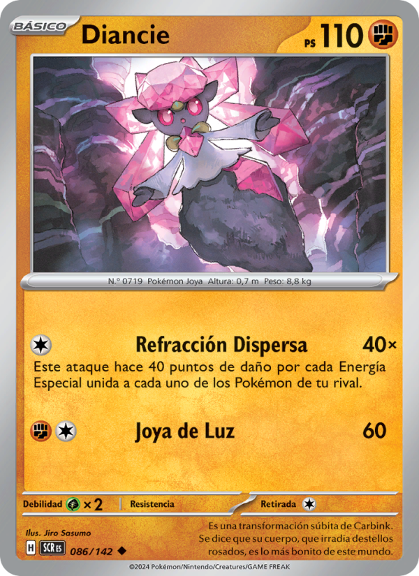 Diancie 086 — Stellar Crown (Spanish Pokémon TCG card)