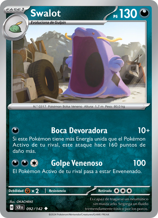 Swalot 092 — Stellar Crown (Spanish Pokémon TCG card)