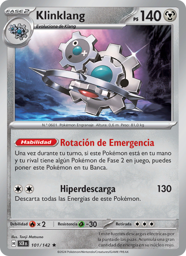Klinklang 101 — Stellar Crown (Spanish Pokémon TCG card)
