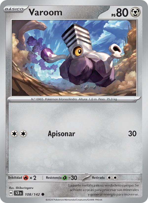 Varoom 108 — Stellar Crown (Spanish Pokémon TCG card)