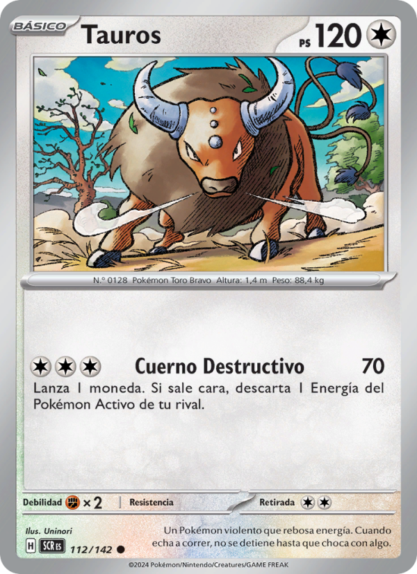 Tauros 112 — Stellar Crown (Spanish Pokémon TCG card)