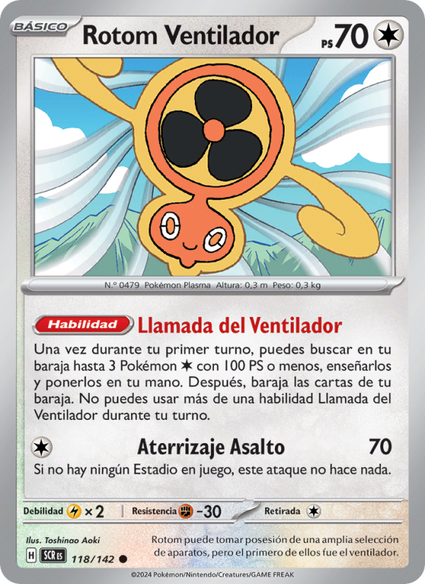 Rotom Ventilador 118 — Stellar Crown (Spanish Pokémon TCG card)