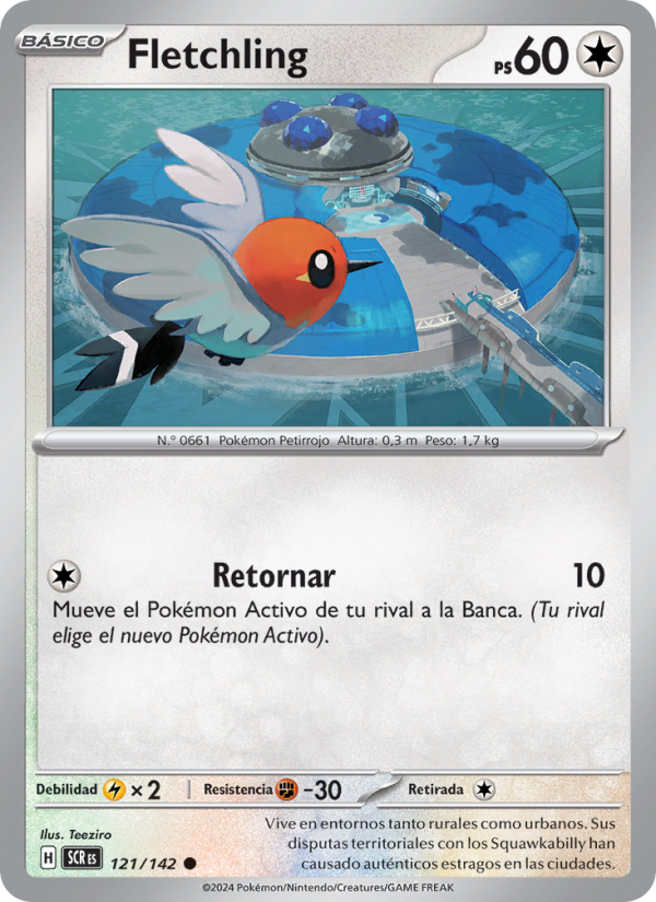 Fletchling 121 — Stellar Crown (Spanish Pokémon TCG card)