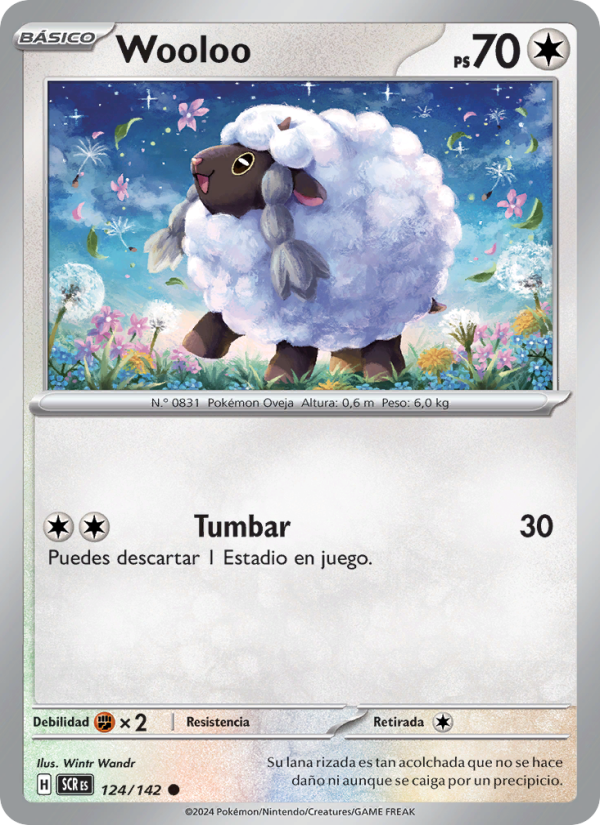 Wooloo 124 — Stellar Crown (Spanish Pokémon TCG card)