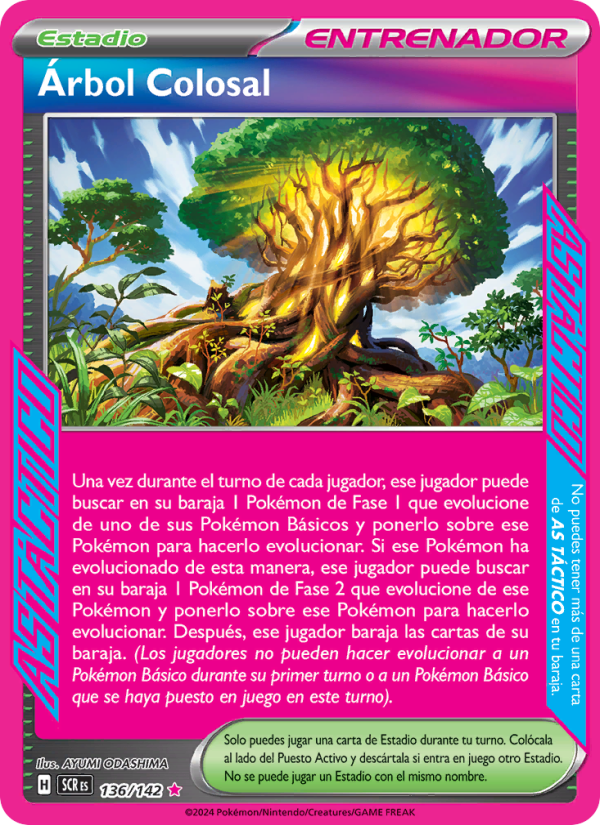 Árbol Colosal 136 — Stellar Crown (Spanish Pokémon TCG card)