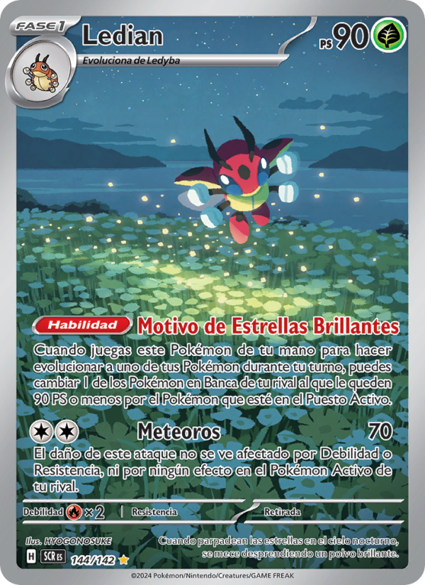 Ledian 144 — Stellar Crown (Spanish Pokémon TCG card)