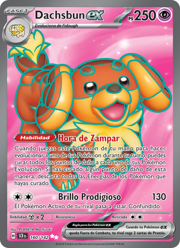 Dachsbun ex 160 — Stellar Crown (Spanish Pokémon TCG card)