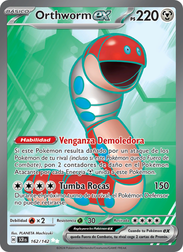 Orthworm ex 162 — Stellar Crown (Spanish Pokémon TCG card)
