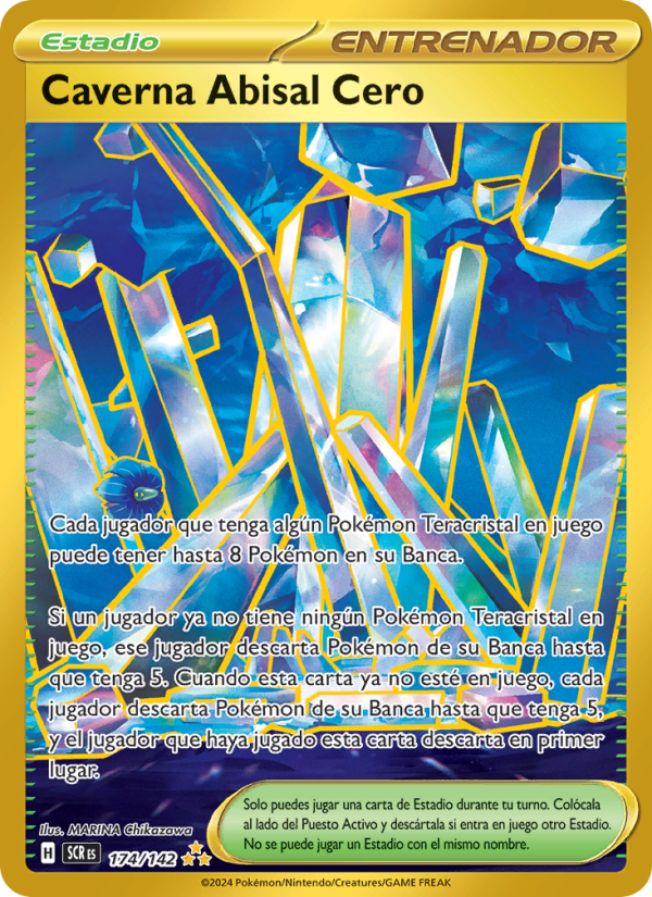 Caverna Abisal Cero 174 — Stellar Crown (Spanish Pokémon TCG card)