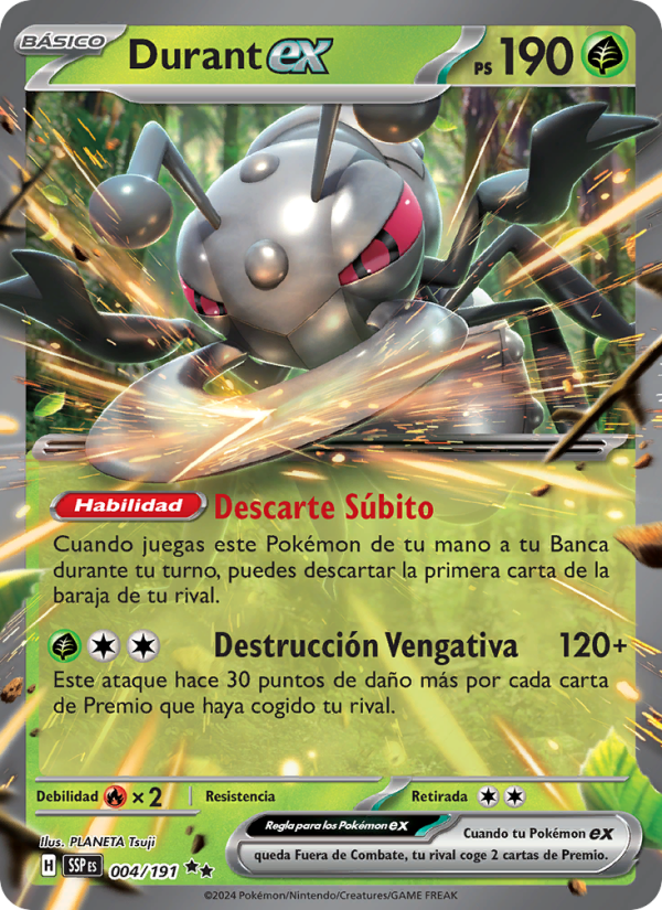 Durant ex 004 — Surging Sparks (Spanish Pokémon TCG card)