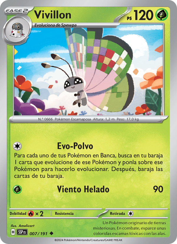 Vivillon 007 — Surging Sparks (Spanish Pokémon TCG card)