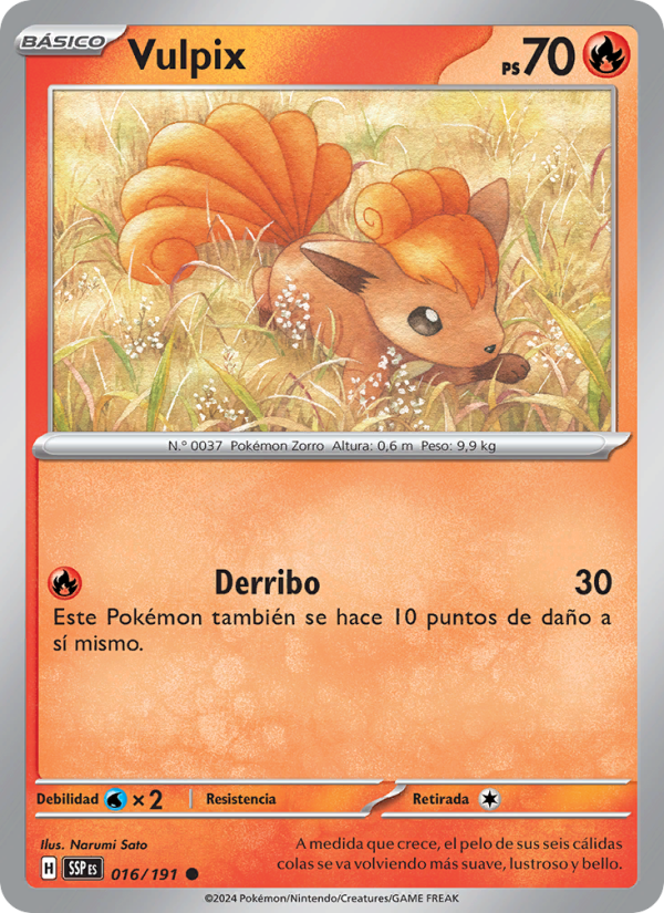 Vulpix 016 — Surging Sparks (Spanish Pokémon TCG card)