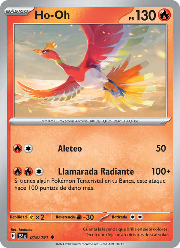 Ho-Oh 019 — Surging Sparks (Spanish Pokémon TCG card)