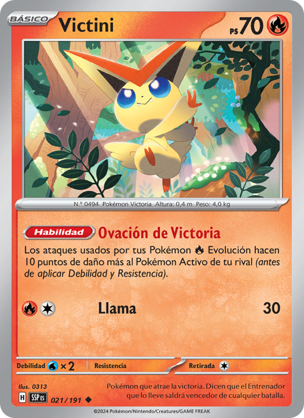 Victini 021 — Surging Sparks (Spanish Pokémon TCG card)