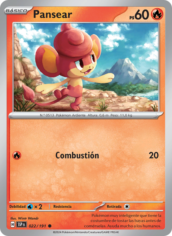 Pansear 022 — Surging Sparks (Spanish Pokémon TCG card)