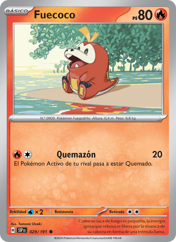 Fuecoco 029 — Surging Sparks (Spanish Pokémon TCG card)