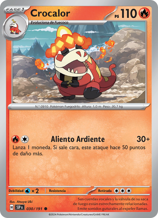 Crocalor 030 — Surging Sparks (Spanish Pokémon TCG card)