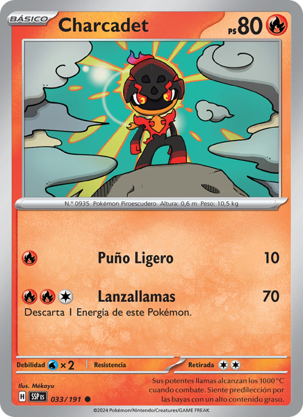 Charcadet 033 — Surging Sparks (Spanish Pokémon TCG card)