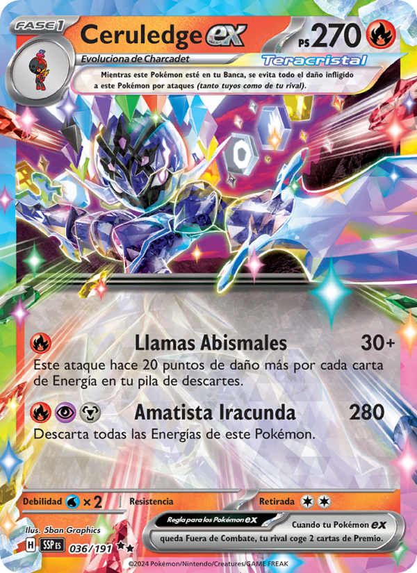 Ceruledge ex 036 — Surging Sparks (Spanish Pokémon TCG card)