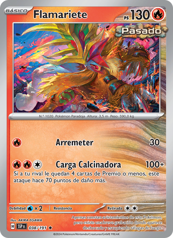 Flamariete 038 — Surging Sparks (Spanish Pokémon TCG card)